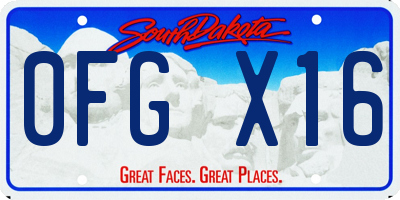 SD license plate 0FGX16