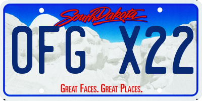 SD license plate 0FGX22