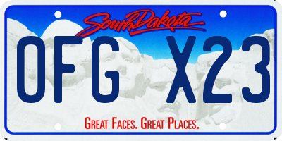 SD license plate 0FGX23
