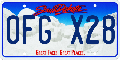 SD license plate 0FGX28