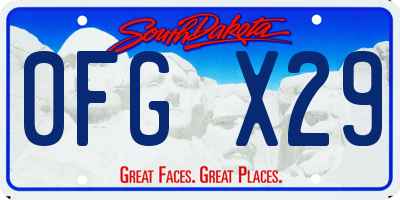 SD license plate 0FGX29