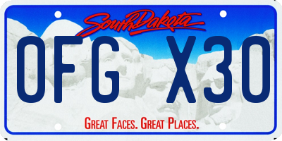 SD license plate 0FGX30