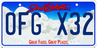 SD license plate 0FGX32