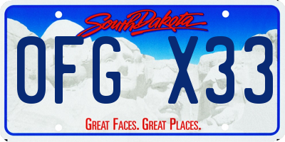 SD license plate 0FGX33