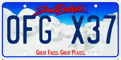 SD license plate 0FGX37