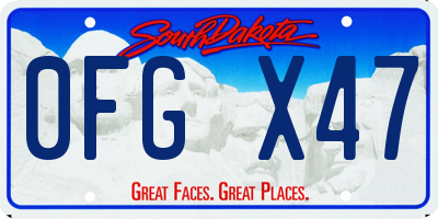 SD license plate 0FGX47
