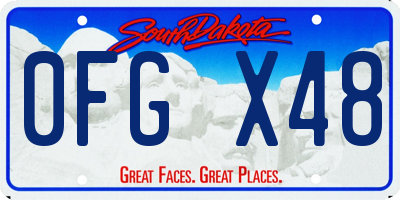 SD license plate 0FGX48