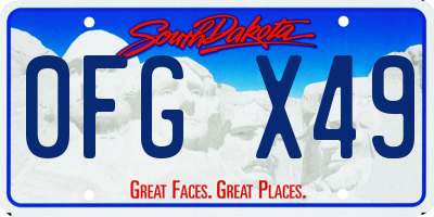 SD license plate 0FGX49
