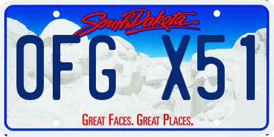 SD license plate 0FGX51