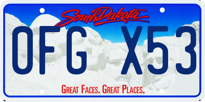 SD license plate 0FGX53