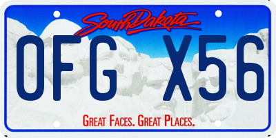 SD license plate 0FGX56