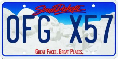 SD license plate 0FGX57