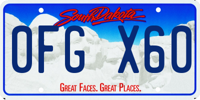 SD license plate 0FGX60
