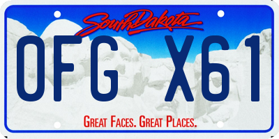 SD license plate 0FGX61