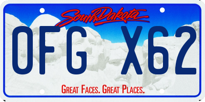 SD license plate 0FGX62