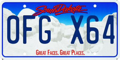 SD license plate 0FGX64