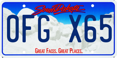 SD license plate 0FGX65