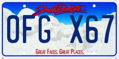 SD license plate 0FGX67