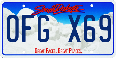 SD license plate 0FGX69