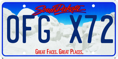 SD license plate 0FGX72