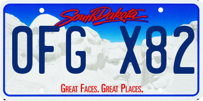 SD license plate 0FGX82