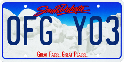 SD license plate 0FGY03