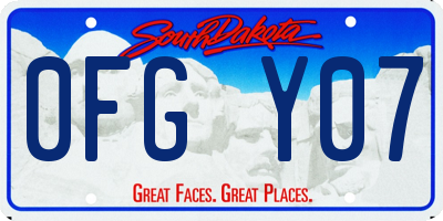 SD license plate 0FGY07