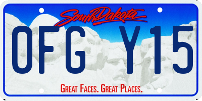 SD license plate 0FGY15