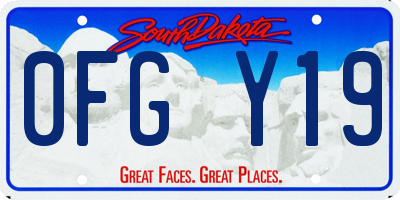 SD license plate 0FGY19