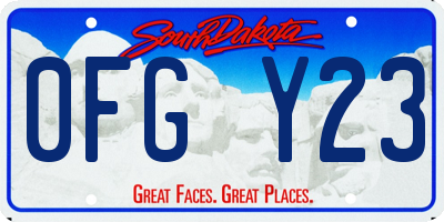 SD license plate 0FGY23