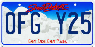 SD license plate 0FGY25