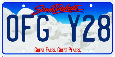 SD license plate 0FGY28