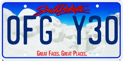 SD license plate 0FGY30