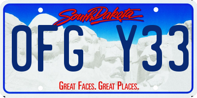 SD license plate 0FGY33
