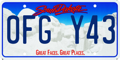 SD license plate 0FGY43