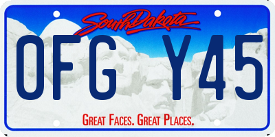 SD license plate 0FGY45