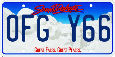 SD license plate 0FGY66