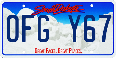 SD license plate 0FGY67