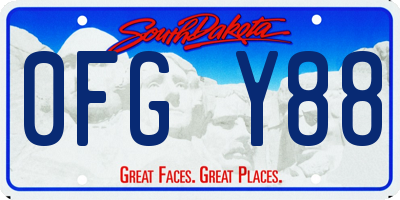 SD license plate 0FGY88