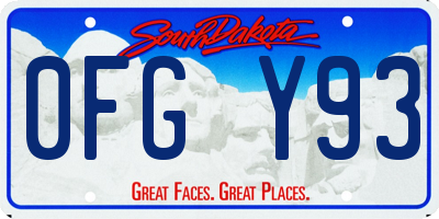SD license plate 0FGY93