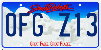 SD license plate 0FGZ13
