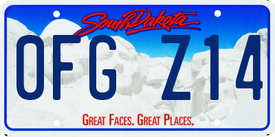 SD license plate 0FGZ14