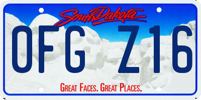 SD license plate 0FGZ16