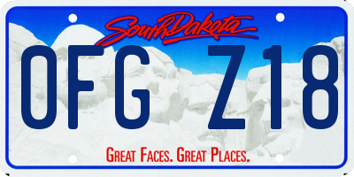 SD license plate 0FGZ18