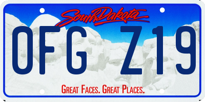 SD license plate 0FGZ19