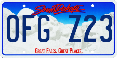 SD license plate 0FGZ23
