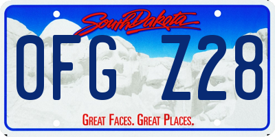 SD license plate 0FGZ28