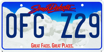 SD license plate 0FGZ29