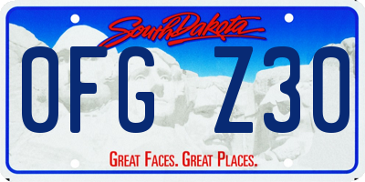 SD license plate 0FGZ30