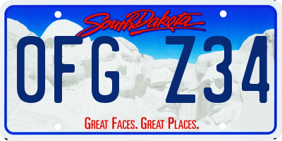 SD license plate 0FGZ34